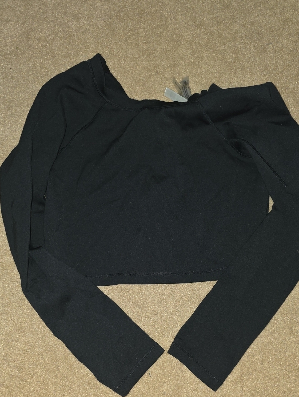 Victoria's Secret Black Long Sleeve Crop Top Swim Cover